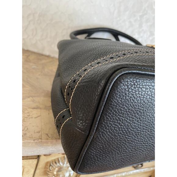 Vtg Dooney and Bourke black pebble AWL  medium tote, shoulder bag - Picture 9 of 10